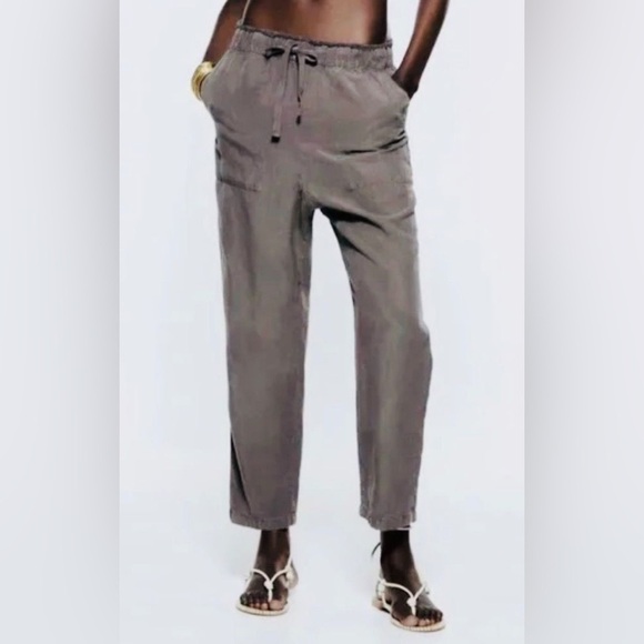 New Zara The L.A. Slouchy Fit Relaxed High Rise Linen Blend Pants XXL - Picture 3 of 16